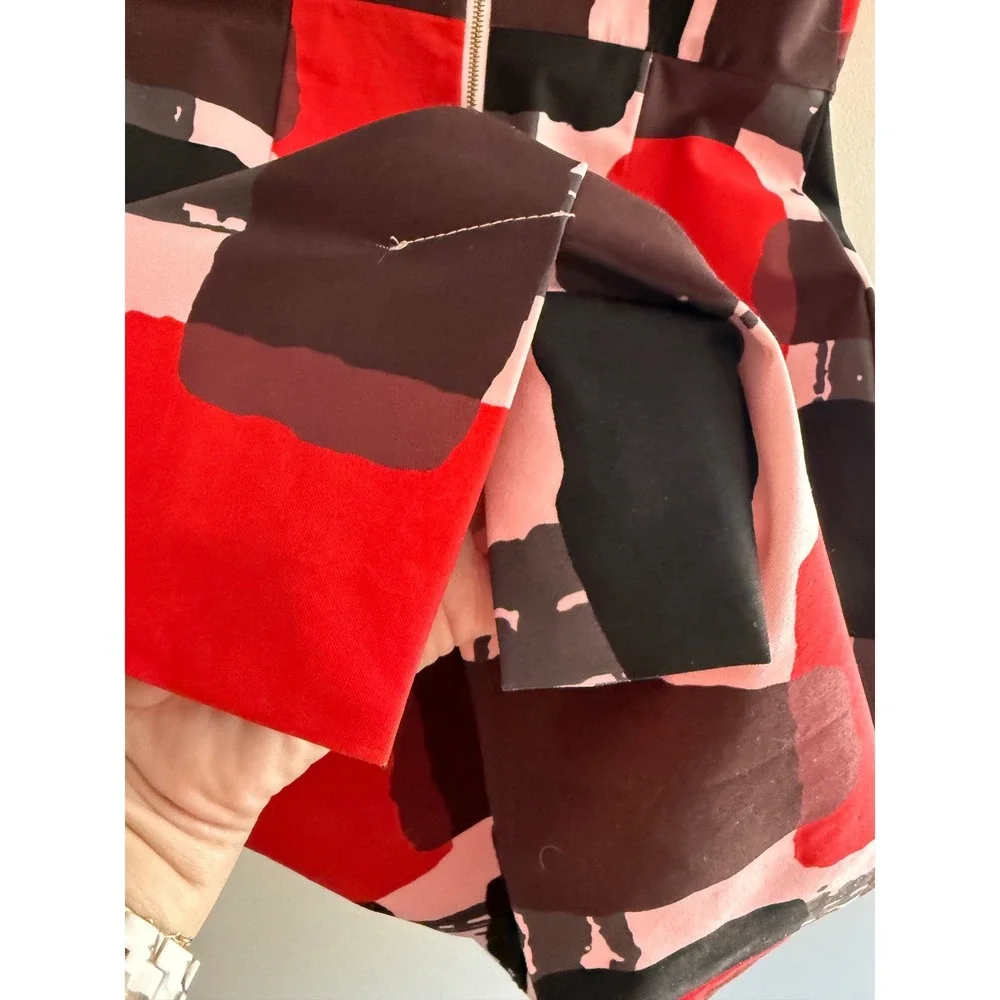Kate Spade New York Abstract Print‎ Sleeveless Dress - Red Black Pink